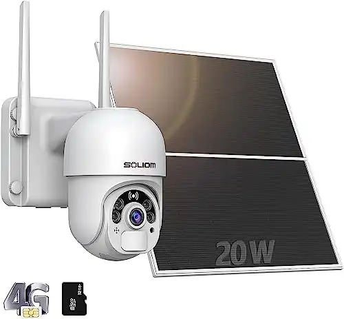 4G LTE Cellular Security Camera with Solar Panel